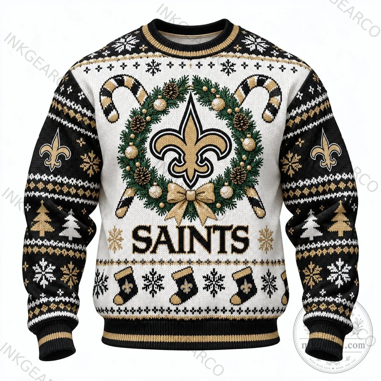 New Orleans Saints Christmas Holiday Crewneck Sweatshirt