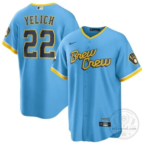 Milwaukee Brewers Christian Yelich City Connect Replica Baseball Jersey