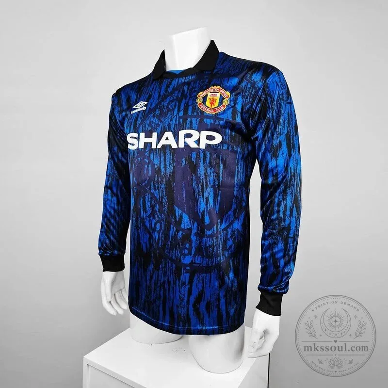 Manchester United 1992-1993 Away Retro Long Sleeve Football Jersey