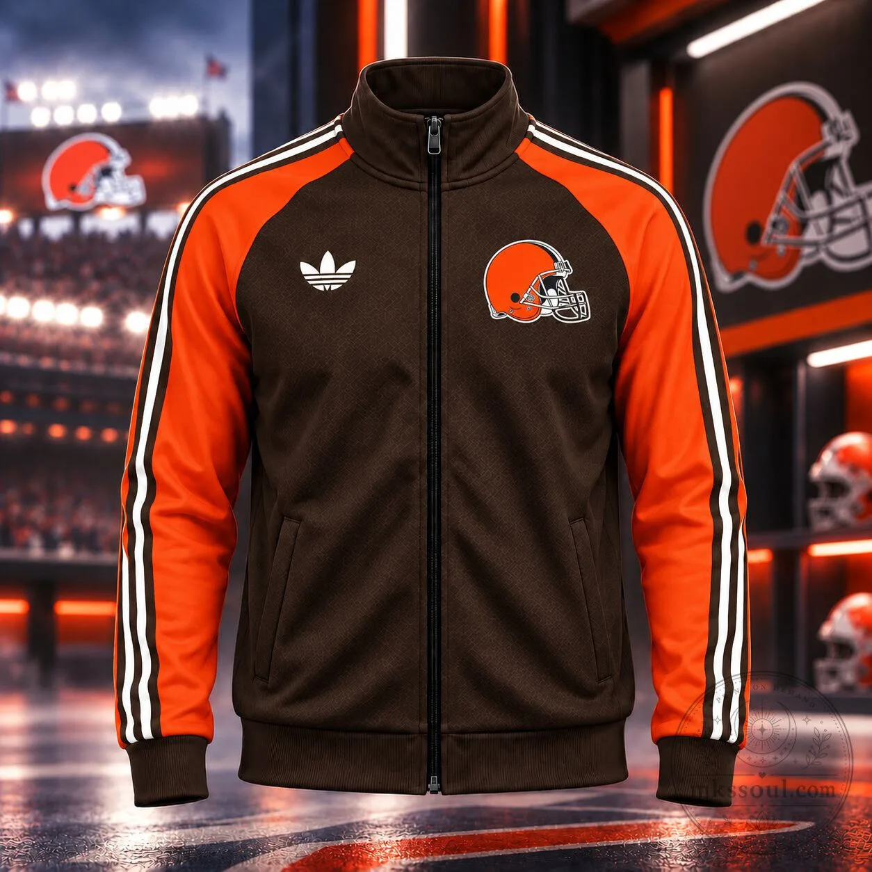 Cleveland Browns National Football League Vintage Stripe Track Jacket