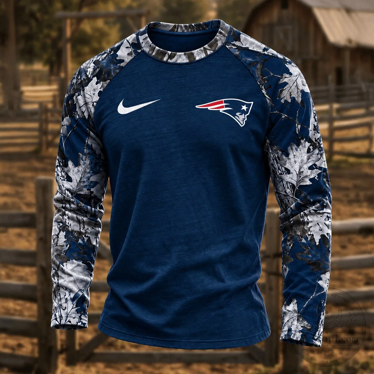 New England Patriots Camouflage Hunting Fan Long Sleeve Shirt