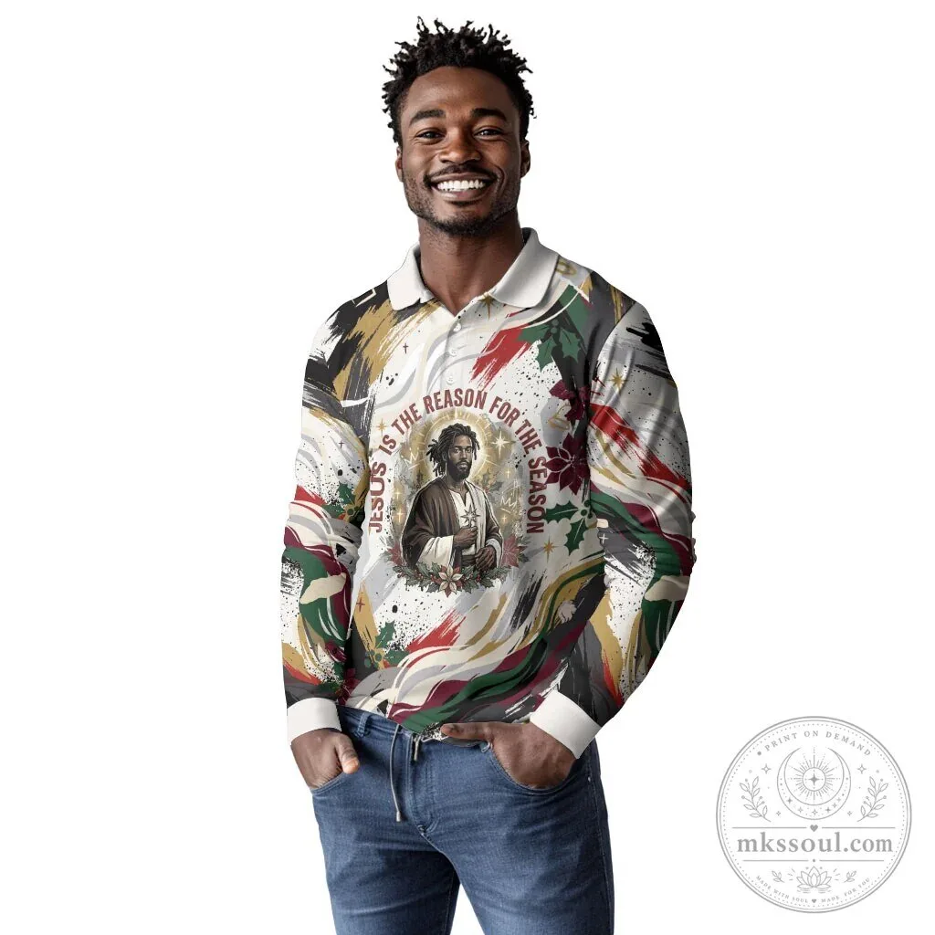 Jesus Is The Reason For The Season Christian Christmas Long Sleeve Polo Shirt 6 Jesus Is The Reason For The Season Christian Christmas Long Sleeve Polo Shirt