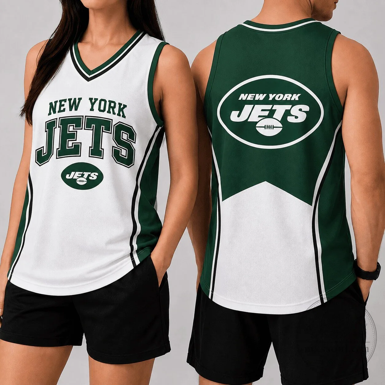 New York Jets Football Team White and Green Fan Tank Top