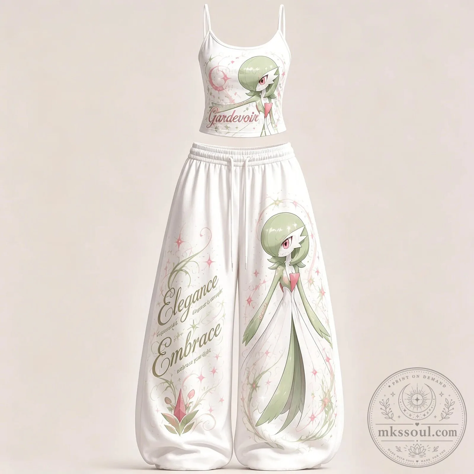 Pokemon Gardevoir Elegance Embrace Women's Two-Piece Tank Top and Pants Set 1 Pokemon Gardevoir Elegance Embrace Women