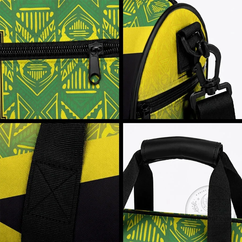 Jamaica Flag Custom Text And Number Gym Duffle Bag 6 Jamaica Flag Custom Text And Number Gym Duffle Bag