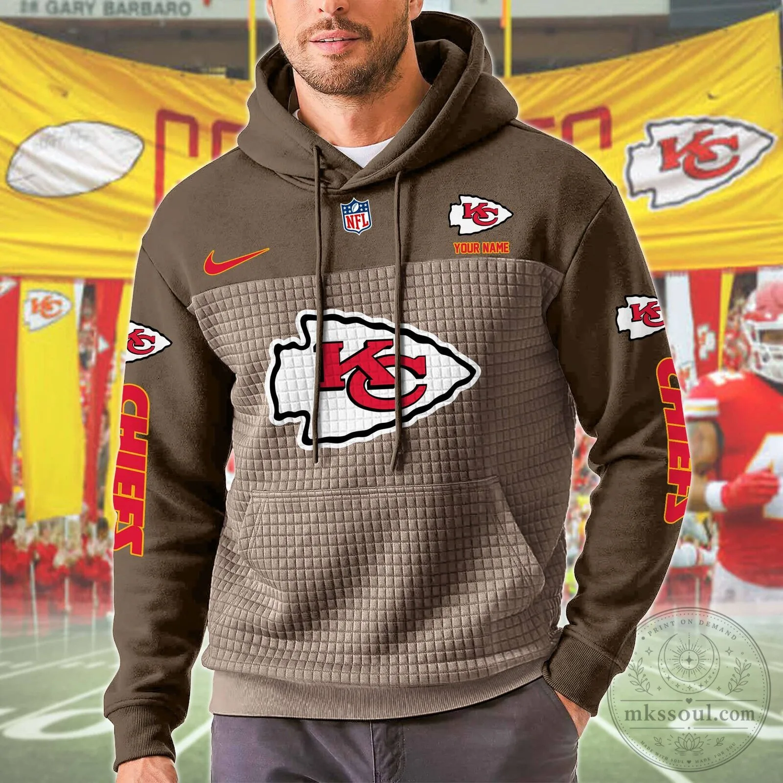 Kansas City Chiefs Personalized Red And Gold Color Block Hoodie 10 Kansas City Chiefs Personalized Red And Gold Color Block Hoodie