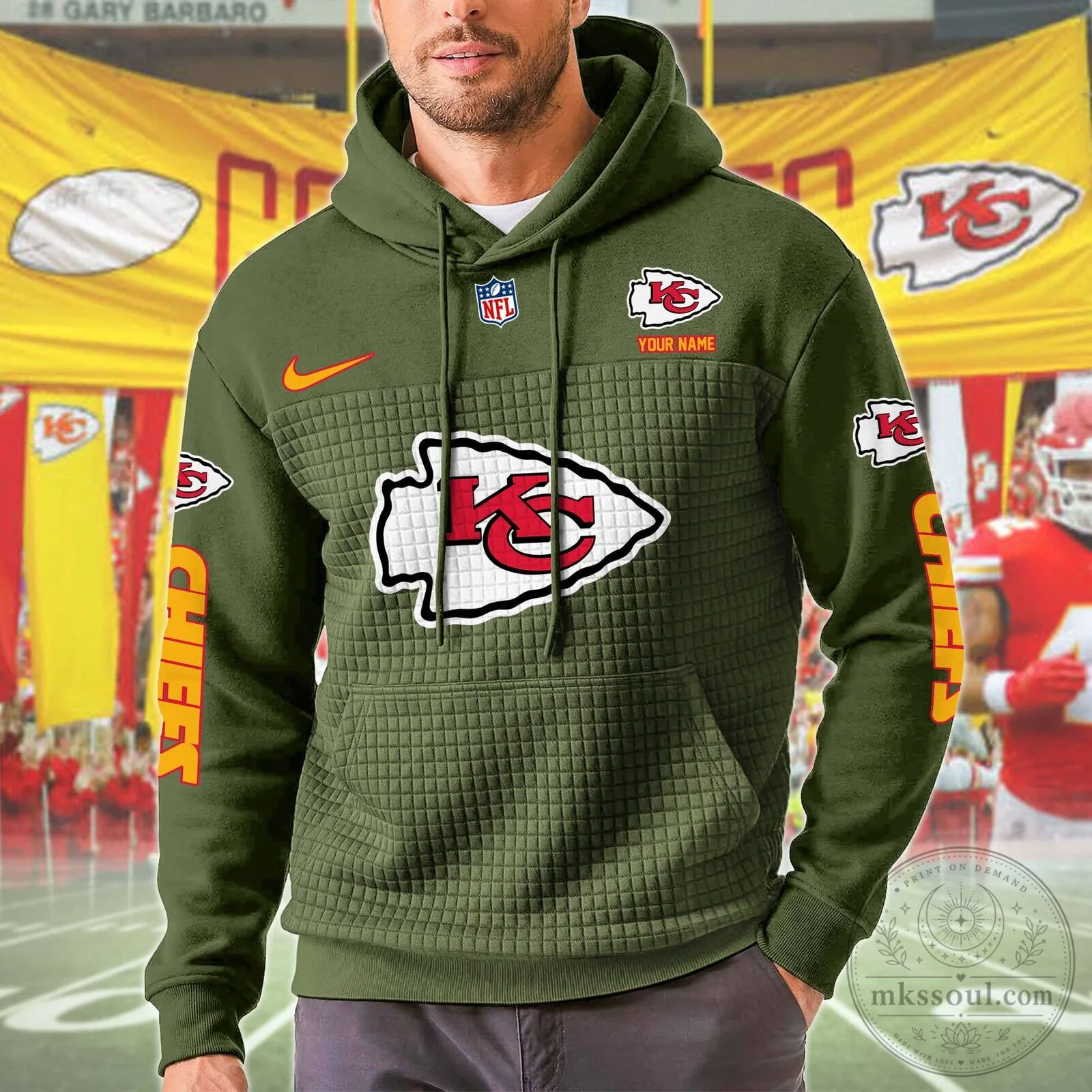 Kansas City Chiefs Personalized Red And Gold Color Block Hoodie 11 Kansas City Chiefs Personalized Red And Gold Color Block Hoodie