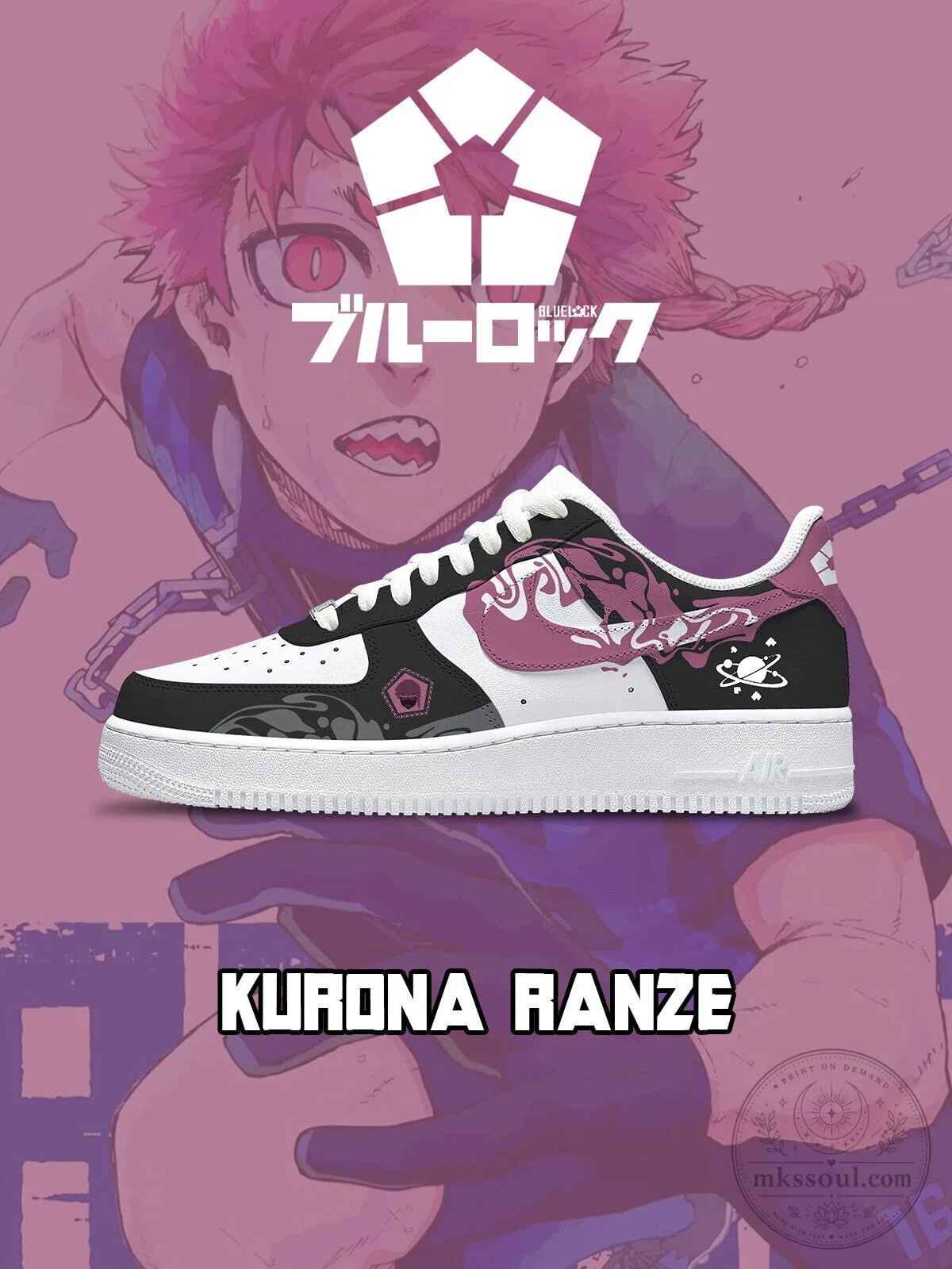Blue Lock Kurona Ranze Anime Character Custom Design Sneakers