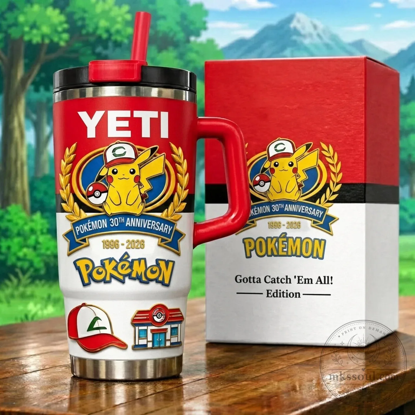 30th Anniversary Gotta Catch 'Em All Tumbler featuring Pikachu from Pokemon