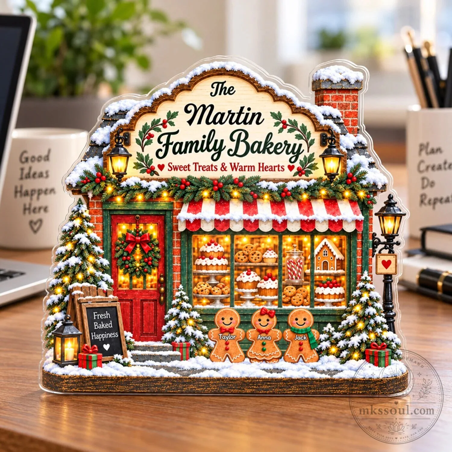 Personalized Family Bakery Christmas Winter Wonderland Acrylic Plaque