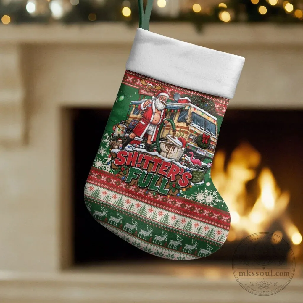 Christmas Vacation Shitter's Full Funny Ugly Sweater Pattern Holiday Stocking