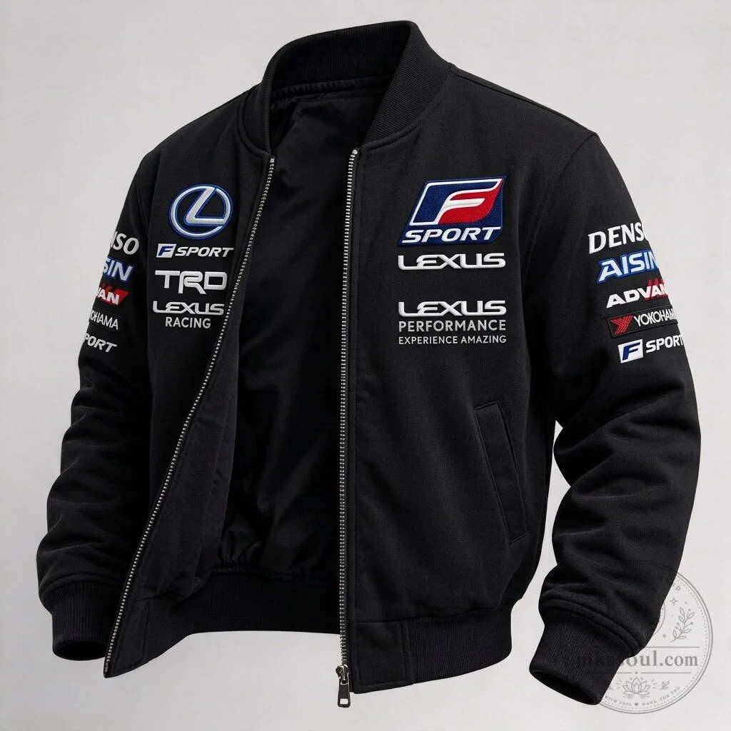 Lexus F Sport Racing Performance Experience Amazing Black Bomber Jacket