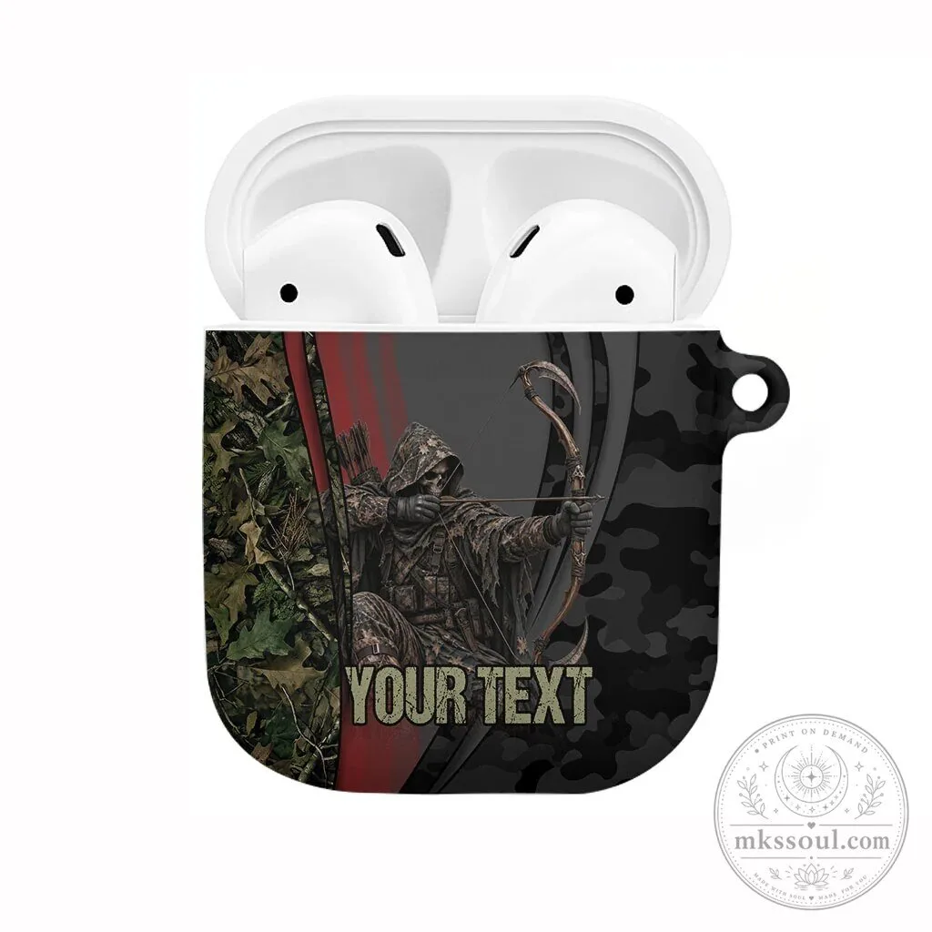 Personalized Grim Reaper Bow Hunter Camouflage AirPods Case for Apple Wireless Earbuds 6 Personalized Grim Reaper Bow Hunter Camouflage AirPods Case for Apple Wireless Earbuds