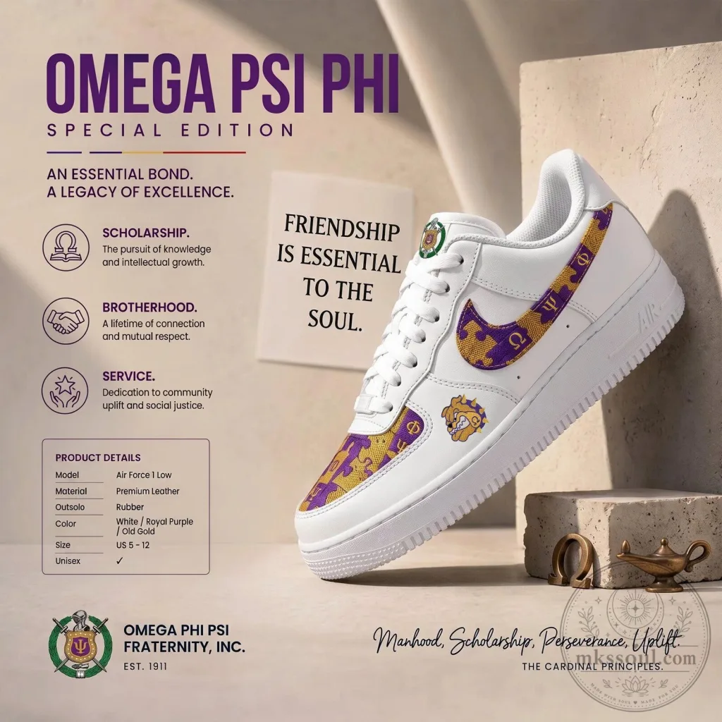 Omega Psi Phi Fraternity Air Force 1 Low Top Sneakers Omega Psi Phi Fraternity Air Force 1 Low Top Sneakers
