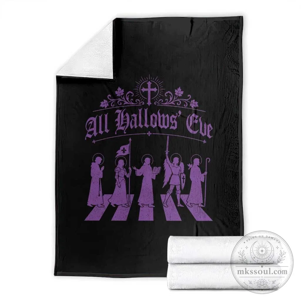 All Hallows' Eve Saints Procession Catholic Christian Halloween Throw Blanket