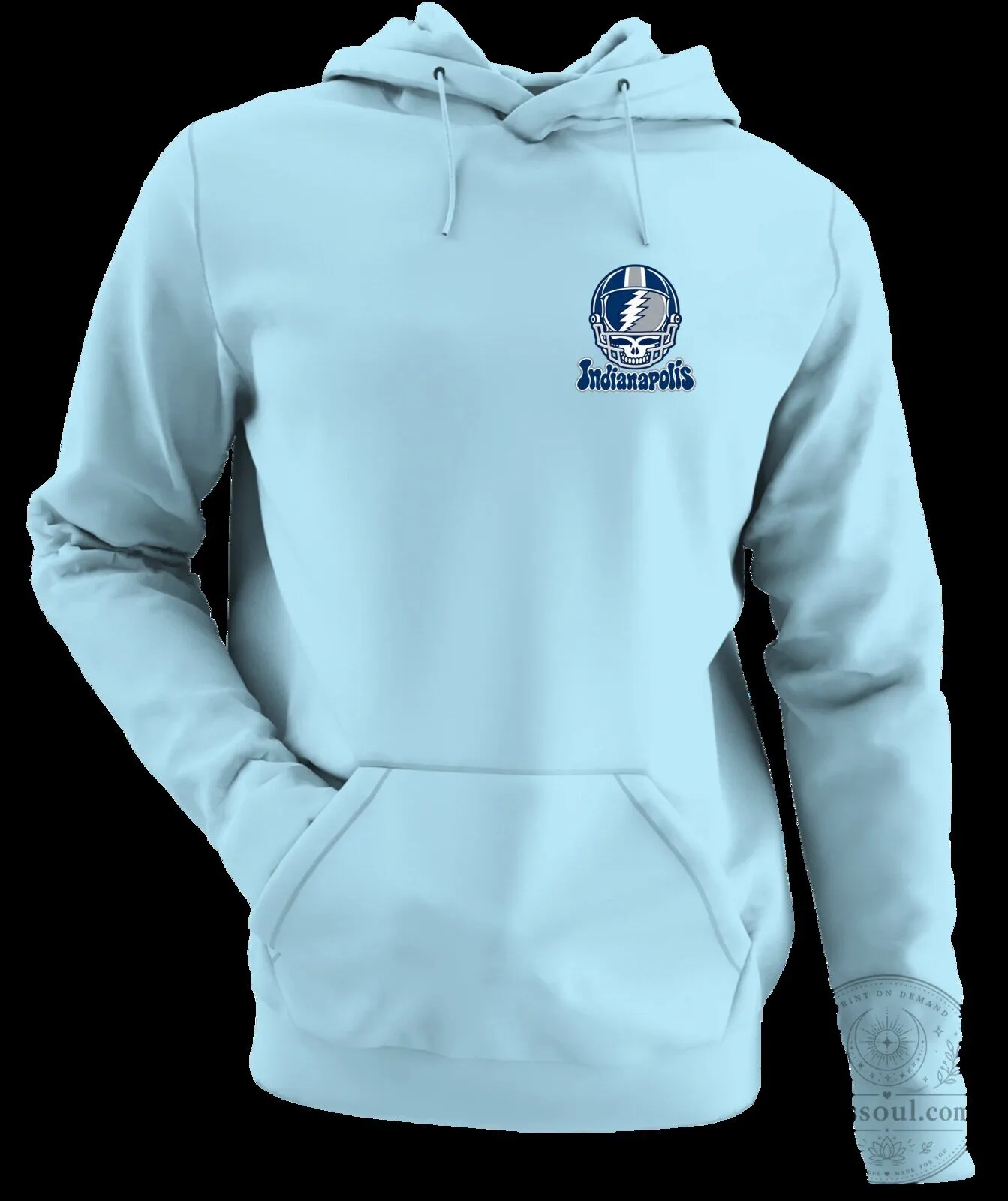 Indianapolis Football Helmet Stealie Grateful Dead Inspired Unisex Hoodie
