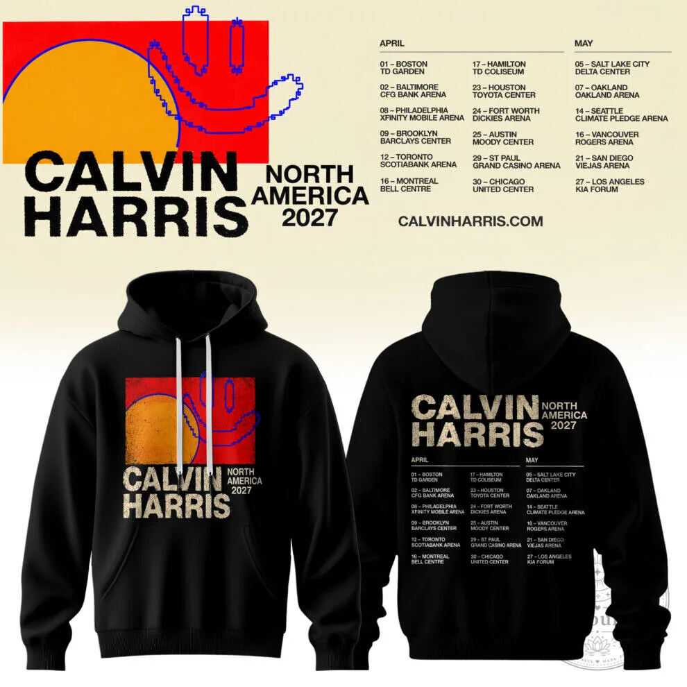 Calvin Harris North America 2027 Tour Dates Black Hoodie