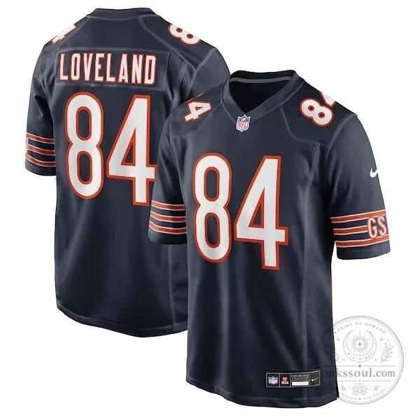 Chicago Bears Navy Blue American Football Jersey by Colston Loveland