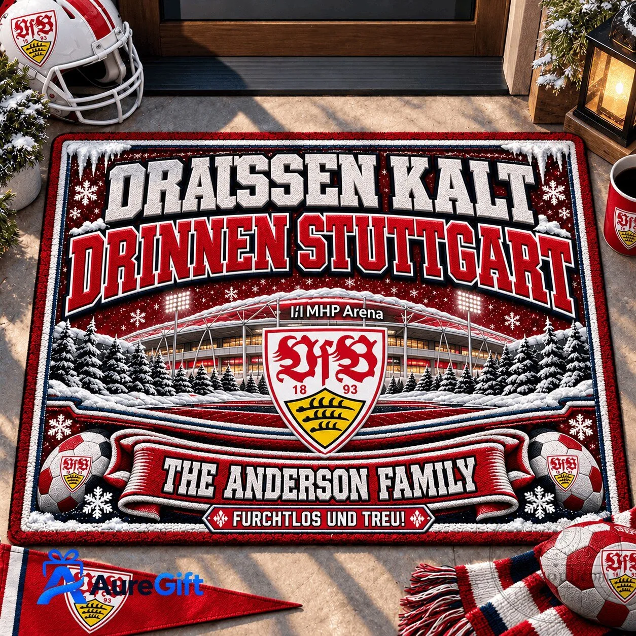 VfB Stuttgart Bundesliga Football Matchday Personalized Family Doormat