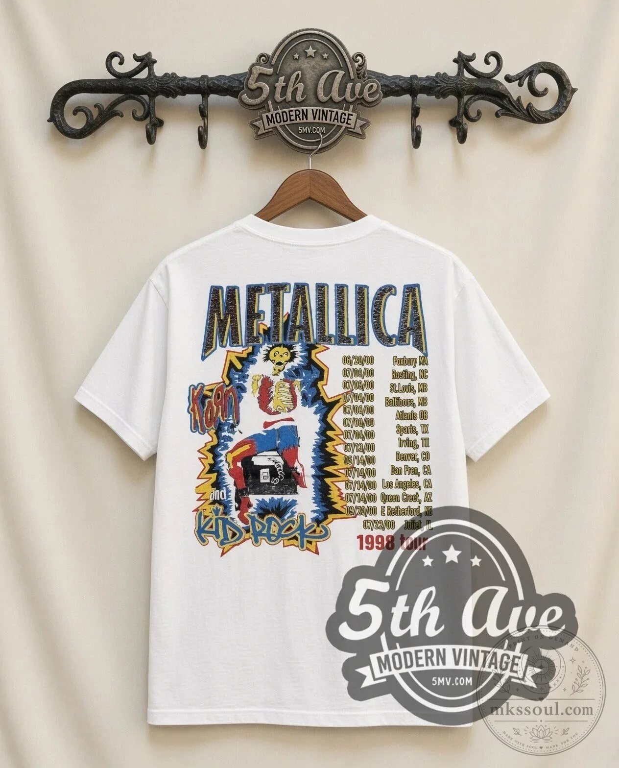 Metallica Sanitarium Tour 1998 Skull Graphic White Vintage Band T-Shirt 5 Metallica Sanitarium Tour 1998 Skull Graphic White Vintage Band T-Shirt