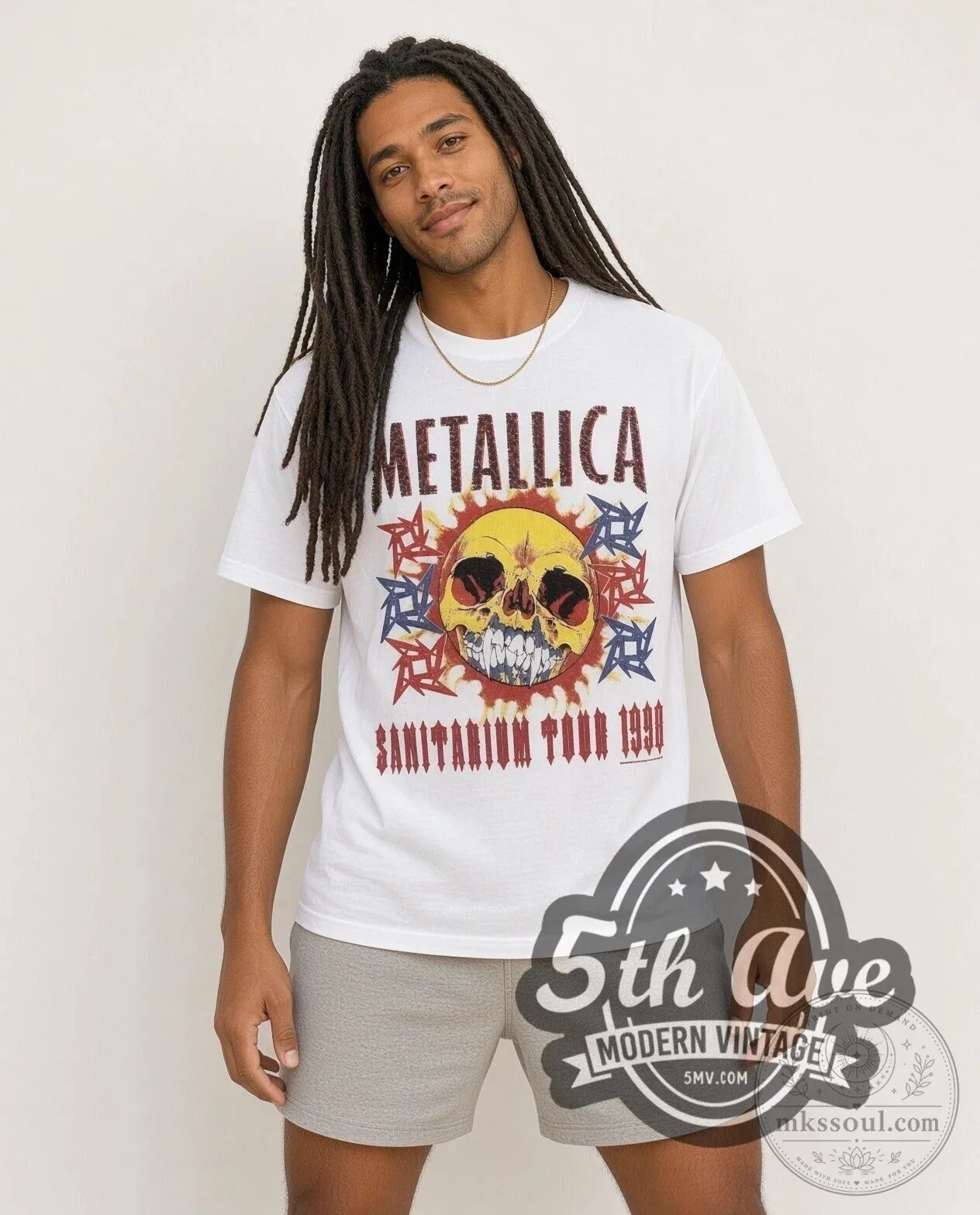 Metallica Sanitarium Tour 1998 Skull Graphic White Vintage Band T-Shirt 7 Metallica Sanitarium Tour 1998 Skull Graphic White Vintage Band T-Shirt