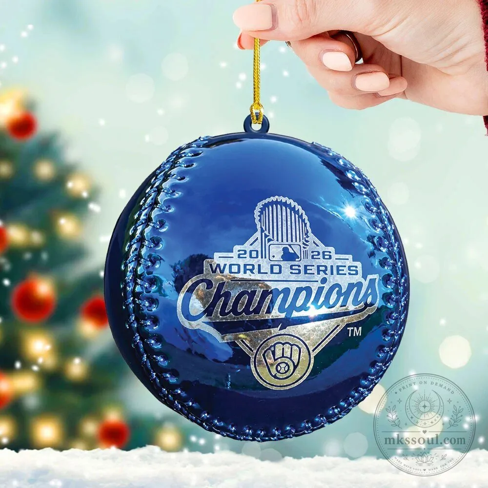 Milwaukee Brewers 2026 World Series Champions Baseball Shaped Christmas Ornament