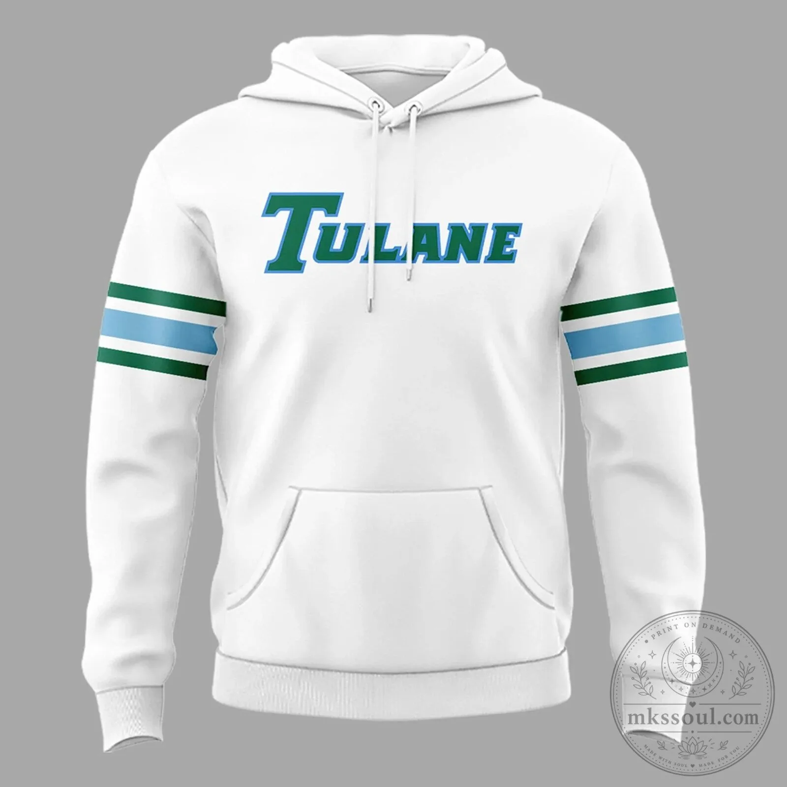 Tulane Green Wave Angry Wave Vintage Logo White and Green Striped Hoodie 4 Tulane Green Wave Angry Wave Vintage Logo White and Green Striped Hoodie